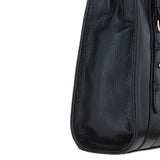 Real Leather Handbag with Adjustable Crossbody Strap Black: 64867