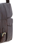 Elegant Ashwood Leather Unisex Crossbody Bag Brandy: G-19