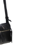 Leather Crossbody Bag with Adjustable Strap Black: Audrey