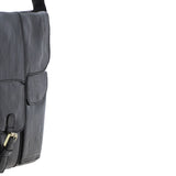 Elegant Ashwood Leather Unisex Crossbody Bag Black: G-19