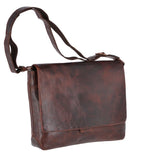 Large Leather Vintage Messenger Bag Tan : Robin