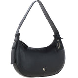 Ashwood Women's Curved Leather Shoulder Bag Black: 64192