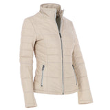 Women's Leather Jacket Beige: Anita