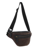 Suede and Leather Luxury Travel Bum Bag Grey: Billy