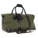Large Vintage Leather Travel Holdall tweed: Marcus
