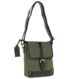 Mens Vintage  Hunter Leather Travel Bag Tweed: TOBY