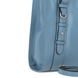 Real Leather Handbag with Adjustable Crossbody Strap Denim: 64867