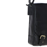Elegant Ashwood Leather Unisex Crossbody Bag Black: G-19