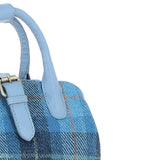 Ashwood Leather & Harris Tweed® Cloth Multi-Pocket Backpack Baby-blue/Blue: TW-66-19-BB
