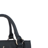 Real Leather Handbag with Adjustable Crossbody Strap Black: 64867