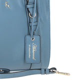 Real Leather Handbag with Adjustable Crossbody Strap Denim: 64867