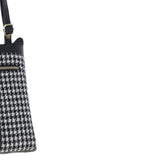 Authentic Ashwood Leather & Harris Tweed® Cloth Crossbody Bag Black/White: TW-29-012-BW