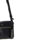 Leather Crossbody Bag with Adjustable Strap Black: Audrey