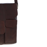 Elegant Ashwood Leather Unisex Crossbody Bag Brandy: G-19