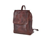 Medium Leather Zip Around Vintage Backpack Tan : Fred