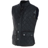 Mens Diamond Quilted Leather Gilet Black : M-15 vest