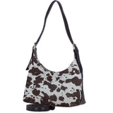Ashwood Leather Hair-on-Hide Shoulder Bag with Replaceable Crossbody Strap in Brown: H-52