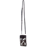 Ashwood Leather Hair-on-Hide Slim Crossbody Phone Pouch in Brown: H-51