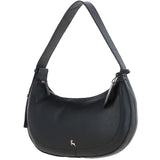 Ashwood Women's Curved Leather Shoulder Bag Black: 64192
