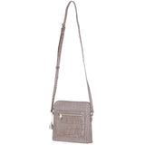 Ashwood Leather Crossbody Bag with Adjustable Strap in Mushroom/Croc: C-72