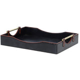 Luxury Rectangular Leather Tray Navy: TBZ1UC611