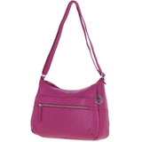 Leather Shoulder Bag with Zip & Magnetic Pocket Berry: Meath