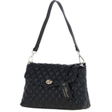 Real Leather Flapover Quilted Bag Black: 63858