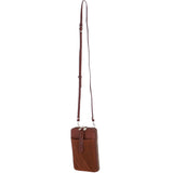 Ashwood Leather and Suede Slim Crossbody Phone Pouch with Card Slots in Tan: S-51