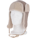 Unisex Sheepskin Trapper Hat Stone: 208