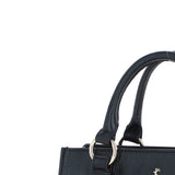Real Leather Handbag with Adjustable Crossbody Strap Black: 64867