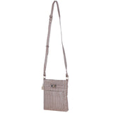 Ashwood Leather Crossbody Bag with Adjustable Strap in Mushroom/Croc: C-71