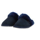 Women's Classic  Suede Sheepskin Slippers Navy: FEN-LADIES SLIPPERS