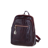 Ashwood Leather Backpack with Multiple Pockets and Golden Hardware in Bordo: C-74
