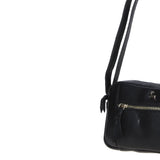 Leather Crossbody Bag with Adjustable Strap Black: Audrey