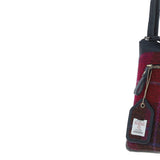 Authentic Ashwood Leather & Harris Tweed® Cloth Crossbody Bag Navy/Pink: TW-29-06-NP