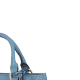 Real Leather Handbag with Adjustable Crossbody Strap Denim: 64867