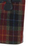 Ashwood Leather & Harris Tweed® Cloth Genuine Leather Shoulder Bag Black/Green/Red: TW-23-07-BR