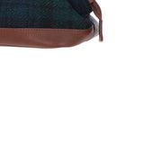 Ashwood Leather & Harris Tweed® Cloth Unisex Washbag Tan/Watch: TW-40-04-TW