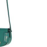 Real Leather Saddle Crossbody Bag Ever Green: 63753