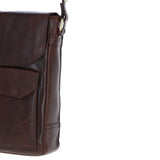 Elegant Ashwood Leather Unisex Crossbody Bag Brandy: G-19