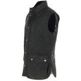 Mens Diamond Quilted Leather Gilet Olive : M-15 vest