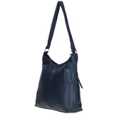 Chic Leather Shoulder Bag & Secure Zip Closure Navy: Antrim