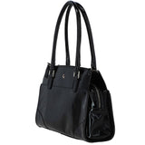 Three Section A4 Patent Leather Work Bag Black: A4 Work Bag