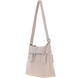 Sleek Luxe Leather Shoulder Bag Mushroom: Mourne