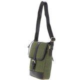 Mens Vintage  Hunter Leather Travel Bag Tweed: TOBY