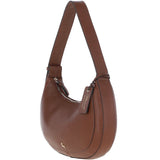 Ashwood Women's Curved Leather Shoulder Bag 2 Tone Tan: 64192