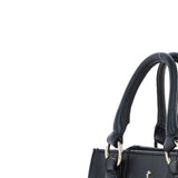 Real Leather Handbag with Adjustable Crossbody Strap Black: 64867