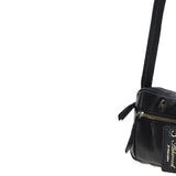 Leather Crossbody Bag with Adjustable Strap Black: Audrey