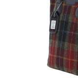 Ashwood Leather & Harris Tweed® Cloth Genuine Leather Shoulder Bag Black/Green/Red: TW-23-07-BR