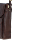 Elegant Ashwood Leather Unisex Crossbody Bag Brandy: G-19